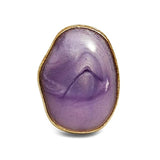 Purple Small Gravel Shape Enamel Layer Metal Base Sewing Shank Buttons