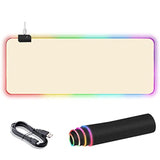 Rgb Large Gaming Mouse Pad, Extended Mouse Pad With 14 Lighting Modes, Superior Micro-Weave Cloth, Non-Slip Base, 800 X 300Mm / 31.5 × 11.8 In (Milk Tea)