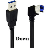 Usb 3.0 Printer Cable, Usb 3.0 Type A Male To Type B Male Plug 90 Degree High