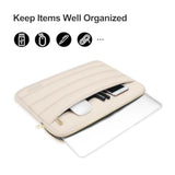 MOSISO 15-15.6 inch Laptop Case, 16 inch Puffy Laptop Sleeve Compatible with MacBook Pro 16, HP Dell ASUS Acer Toshiba Lenovo Notebook Computer, Polyester Horizontal Bag with Small Case, Sand