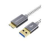 CableCreation Short USB3.0 Hard Drive Cable 1FT, USB 3.0 A to Micro B Cable 5Gbps Data, USB 3.0 External Works for WD Toshiba, Seagate Hard Drive, Galaxy S5 and More 0.3m