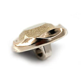 20 Pcs Cream Glitter Powder Beveled Cut Resin Cover With Sewing Shank