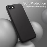 Jetech Silicone Case For Se 3/2 (2022/2020 Edition), 8 And 7, 4.7-Inch, Silky-Soft Touch Full-Body Protective Case, Shockproof Cover With Microfiber Lining (Black)