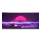 Thasis - Extended (Large) Performance Gaming Mouse Pad - Retrowave Edition - Micro-Textured Cloth With Stitched Edges - Medium/Fast Surface Speed