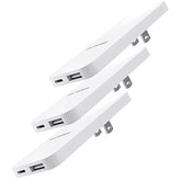 (3 Pack) Flat Type C Wall Charger, Ultra Slim Dual Port Usb-C/Usb-A Multi Port Travel Plug, Low Profile Power Adapter (Fast Charging 20W)