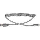 Ventev Helix 14 in Expandable iPhone Cable | Fast Charging USB-A to Lightning Cable | Coiled MFi Certified iPhone Charger Cord | No Tangle Cord, Conveniently Crafted for The Car iPhone, Gray