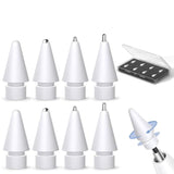8 Pack For Apple Pencil Tips Replacement Accessories,Compatible With Apple Pencil Pro/2Nd Generation/1St Generation/Usb-C,Ipencil Nibs For Ipad Pro/Air/Mini (White Metal Nib)
