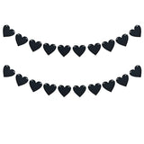 2 Pack Black Felt Heart Garland Banner For Valentines Banner Gothic De