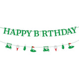 2Pc Golf Happy Birthday Banner Pre-Strung Glitter Ball & Club Sport Party Decor