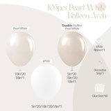 106-Pc White Pearl Balloons for Engagement, Bridal Shower, and Wedding Decor