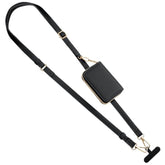 Phone Lanyard, Strap With Leather Wallet Pouch, Universal Crossbody Phone Lanyard Adjustable Neck Strap, Compatible With Most Smartphones, Black