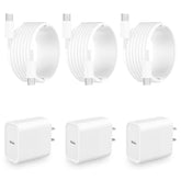 ?Mfi Certified?Iphone 15 Fast Charger, 3Pack 20W Usb-C Power Adapter Type-C Wall Charger Block + 6Ft Type-C Charging Cable For Iphone 15/15 Plus/15 Pro/15 Pro Max/Ipad Pro/Air/Mini/Ipad 10Th