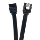 MICRO CONNECTORS 12" SATA III Straight Cable with Locking Latch (Black) 3-Pack