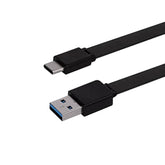 Flat Usb Type-C To Type-A 3.2 Gen1 Charge And Sync Cable - 5Gbps, 3 Amp Charging, Reversible Connector, Resists Tangling, Compatible With Usb Type-C Devices, 6 Feet, Black