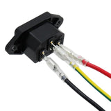 2Pcs Iec 320 C14 Male 3 Pins Screw Mount Inlet Ac Power Plug Adapter Connector Socket Ac 250V 10A Black With Wires