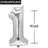 40 Number Balloons Gold Big Foil Mylar Giant Jumbo 40 Balloons For Men Women 40Th Birthday Party Supplies 40 Anniversary Events Decorations