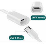 10Ft Long Type C Extension Cable, Usb C Male To Female Extender Cord Compatible With Ring Pan-Tilt Indoor Cam (2024 Release)? Mag-Safe Charger? Iphone16 /15 (White, 10Ft)