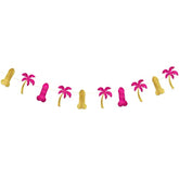 Tropical Bachelorette Party Glitter Banner – Luau- Hawaii - Aloha -Tropical - Tiki - Summer Themed Bachelorette Party Decoration, Favors & Supplies
