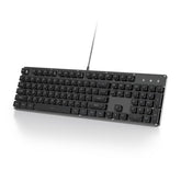 White Typewriter Gaming Keyboard Full-Size Quiet Keyboard Ice Blue Backlit Light Up Office Square Punk Keyboard With Metal Panel For Laptoppc Desktops (104 White)