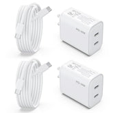 Iphone 15 16 Charger, 2 Pack 40W Usb C Charger Dual Port Fast Charging Block (2-Pack 6 Ft Usb C To C Cable Cord Included) For Iphone 16 15 Pro Max/15Pro/15/15Plus,Ipad