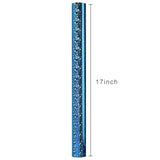 Holographic Space Gift Wrap Roll 17"x32.8' β Blue Galaxy Design for Birthday