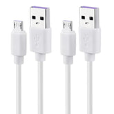 Smays USB to Micro USB Cable 3ft Charging Cord White 2-Pack