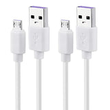 Smays USB to Micro USB Cable 3ft Charging Cord White 2-Pack