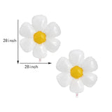 8Pcs Daisy Balloons Huge Flower Balloon With Two Size White Daisy Party Decorations Large Foil Mylar Balloons Birthday Decoration Wedding Décor