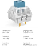 Kailh Box Heavy Blue Switches For Diy Mechanical Keyboard,3-Pin/60Gf Clicky/Rgb/Led/Ip56 Water&Dustproof/Long Life Switches(Blue,72Pcs)