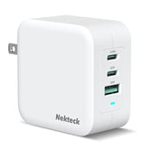 Nekteck 100W GaN USB C Charger, 3-Port PD 3.0 & QC 3.0 Fast Wall Charger, Compact Foldable Plug for MacBook Pro/Air, iPhone 15/14/13, iPad, Galaxy S23/S22, PixelBook, ThinkPad, Steam Deck and More