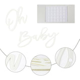 Felt White "Oh Baby" Sign Banner Boy/Girl Baby Shower & Gender Reveal Backdrop
