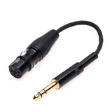 Silver Plated 1/4 6.35Mm Male To 4 Pin Xlr Female Balanced Headphone Trs Audio Adapter