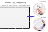 120 Inch Projector Screen 16:9 Foldable Anti-Crease Portable Projector Movies Screens For Home Theater Outdoor Indoor Support Double Sided Projection