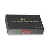 Rj45 Network Switch Selector 2 In 1 Out Or 1 In 2 Out, Ethernet Switch 2 Port, 2 Port Network Hub 100/500M, Metal Shell