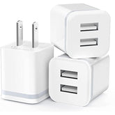 Usb Wall Charger, 3-Pack 2.1A 5V Dual Port Cube Power Adapter Plug Block Charging Box Brick For 13 12 11 Pro Max Se Xs Xr X 8 7 6 6S Plus, Galaxy, Lg, Moto, Android Phones