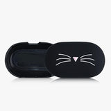 kwmobile Silicone Case Compatible with Samsung Galaxy Buds/Buds Plus Case Cover - Cat Black/White