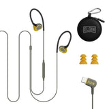 Elgin Rumble Wired Earplug Headphones, 27 dB NRR Waterproof Hearing Protection Earbuds w/Noise-Isolating Mic & in-Line Controller, OSHA Compliant, ANSI Certified, Kevlar Reinforced Cable, IP67, USB-C