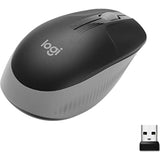 Logitech Wireless Mouse M190 - Full Size Ambidextrous Curve Design, 18-Month Battery With Power Saving Mode, Precise Cursor Control & Scrolling, Wide Scroll Wheel, Thumb Grips - Mid Grey (Renewed)