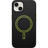 OtterBox iPhone 14 Colorful Grip Case - Electric Vibes (Black/Lime Green), Snaps to MagSafe, Ultra-Sleek, Raised Edges Protect Camera & Screen