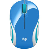 Logitech Wireless Mini Mouse M187, Pocket Sized Portable Mouse For Laptops Blue (Renewed)