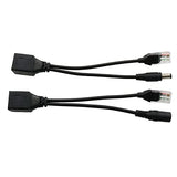 Poe Splitter Injector Kit 1Pair Power Over Ethernet Passive Poe Adapter Injector Splitter Cable With 5.5X2.1Mm Dc Connector 12V