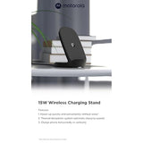 Motorola TurboPower 15W Qi Wireless Stand Fast, Convenient Charging for Moto G Power 2024/2025, Stylus (2025), Stylus 5G 2024, Edge 2022/2023/2024, Razr/Razr Plus 2023/2024/2025, Razr Ultra
