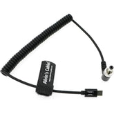 Pd Usb-C Type-C To Lock Dc 12V Coiled Power Cable For Blackmagic Video Assist| Atomos Shogun| Smallhd| Feelworld Monitor