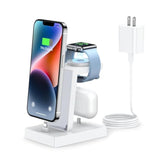 30W Fast Charging Station For Multiple Devices - 3 In 1 Charger Stand For Apple Watch Series 8/7/6/5/4/3/2/Se Charging Dock For Airpods Iphone 14/13/12/11 Pro X Max Xs Xr 8 7 Plus(Not For 15/16)