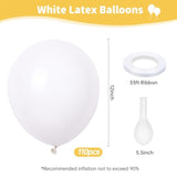 110 White 12" Balloons for Wedding, Birthday, Graduation, Baby Shower & Party Decorations