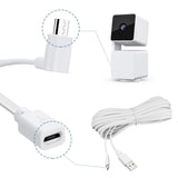 Smays 3-Pack 10 ft Micro USB Extension Cable Compatible with Wyze Cam v4, Wyze Cam Pan v3, Yi Cam, Nest Cam, Blink Mini Security Camera, Long Flat Power Cord, White