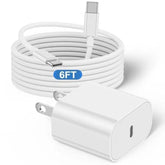 Iphone 17 16 15 Charger And 6Ft Type C To C Cable Cord Long, 20W Usb C Fast Charging Block/Ipad Wall Plug Power Adapter Cube Brick Box For Apple Iphone 17 Pro Max/17 Air/16 Plus/15 Pro/Ipad Air/Mini