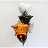 Black & Orange Star Foil Balloon Set: Halloween Party Decorations