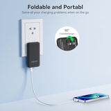 Ultra Mini 5000Mah Portable Charger Power Bank With Built-In Cables And Ac Wall Plug,Usb C Fast Charging Pocket Size External Battery Pack Compatible With Iphone Android Smartphones (Black)