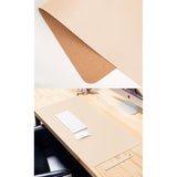 Pvc Leather And Cork Dual-Sided Desk Pad Protector With Storage Belt, Multifunctional Office Desk Pad, Waterproof Desk Mat For Office/Home, 80 X 40 Cm / 31.5 X 15.7 Inch (Milktea & Cork)